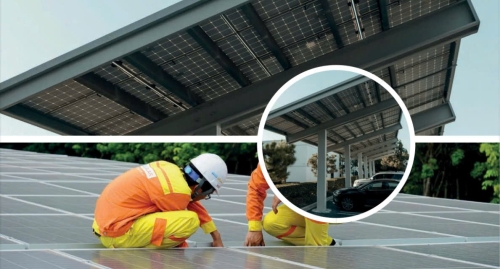Trạm sạc điện mặt trời cho nhà để xe (Solar Carport Charging Structure)